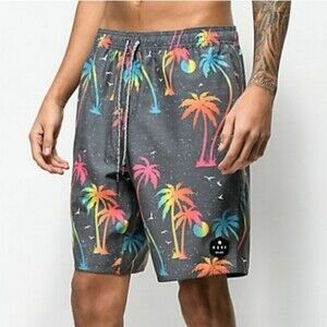 NEFF Men's Night‎ Wilder Hot Tub Swim Board Shorts Grey M
